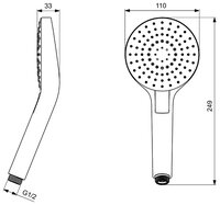 Лейка для душа Ideal STANDARD Idealrain Evo Round L3 B2231AA хром/белый