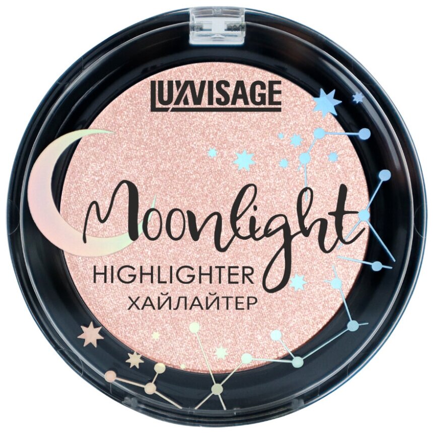 Хайлайтер компактный LUXVISAGE Moonlight с эффектом естественного сияния 01 Rose Glow 4 гр.