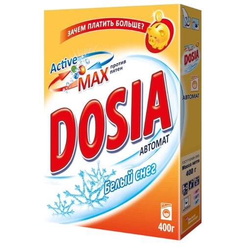 фото Стиральный порошок Dosia Белый снег (автомат) 0.4 кг картонная пачка