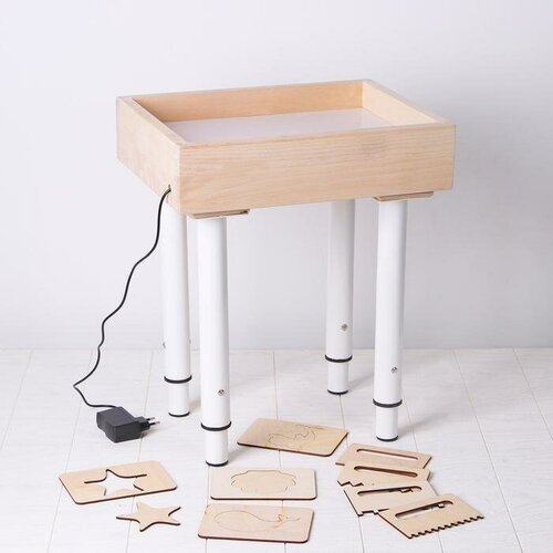 SANDLIGHT Стол для рисования песком с белой подстветкой, 30×40 см + гребень и трафарет