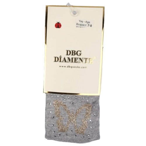 фото Колготки dbg diamente для девочек, классические, размер 7-8, серый