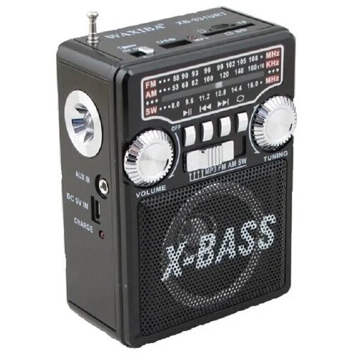 Радиоприемник XB-331URT USBTFSDAUX FM88-108 Mhz фонарь черный Waxiba 115000₽