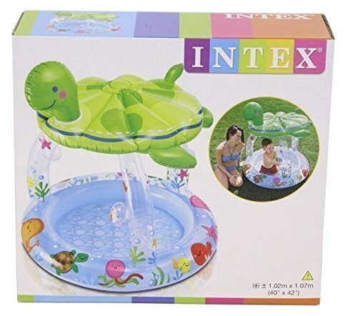 Детский бассейн Intex Sea Turtle Baby 57119 Sun Shade, 102х15 см - фотография № 2