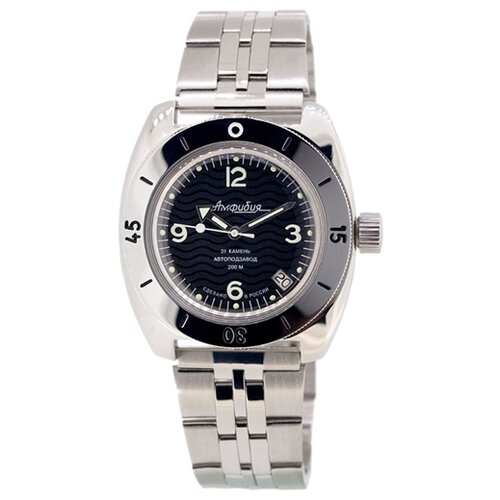 Наручные часы Восток Амфибия 150344, черный, серебряный наручные часы восток амфибия мужские амфибия 150344 черный