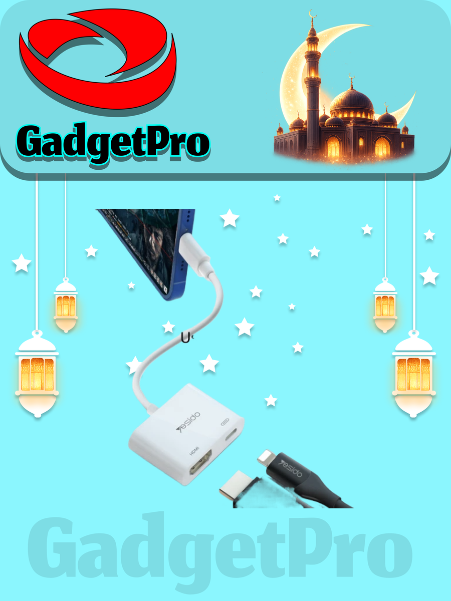 USB-концентратор YESIDO HM06 для iPhone: HDMI, USB 3.0, быстрая зарядка, компактный адаптер