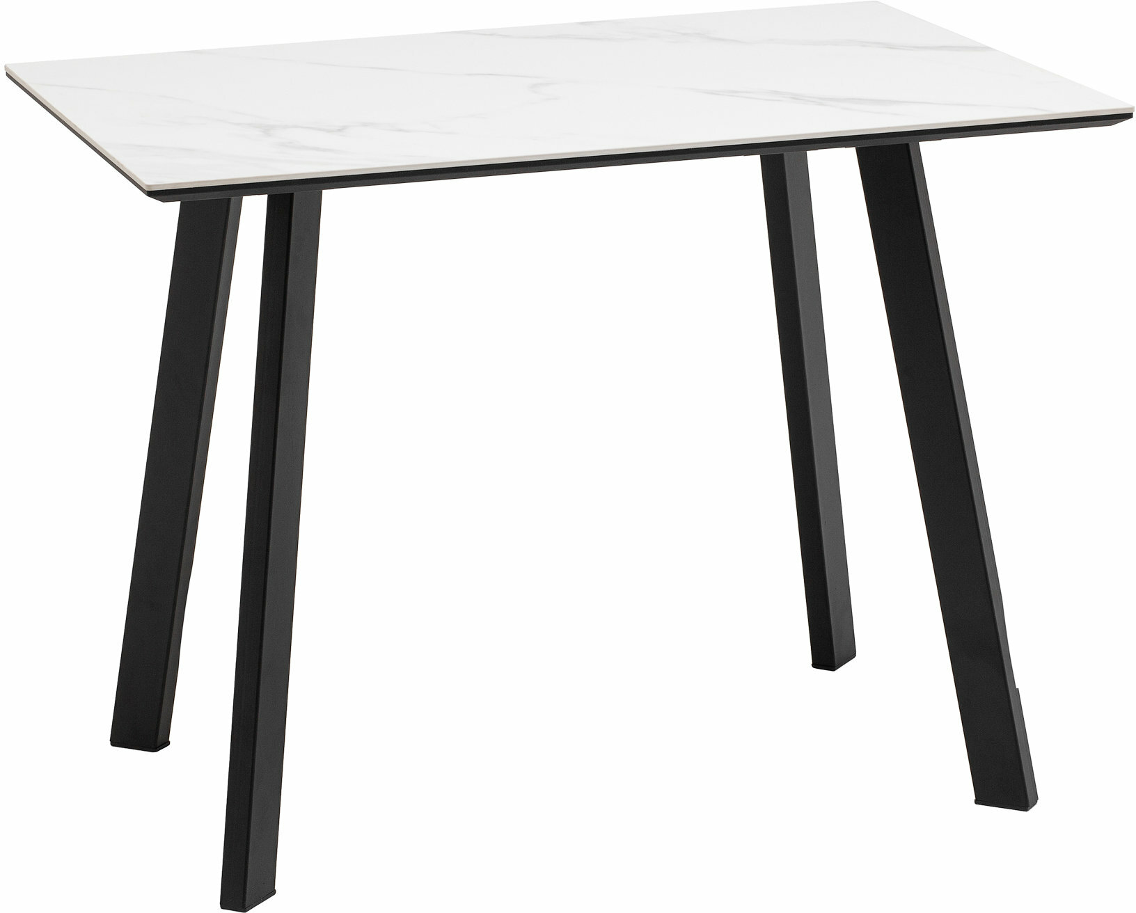 Стол обеденный STOOL GROUP Райли нераскладной 100/70/75 столешница МДФ/керамика Snow white, подстолье черный