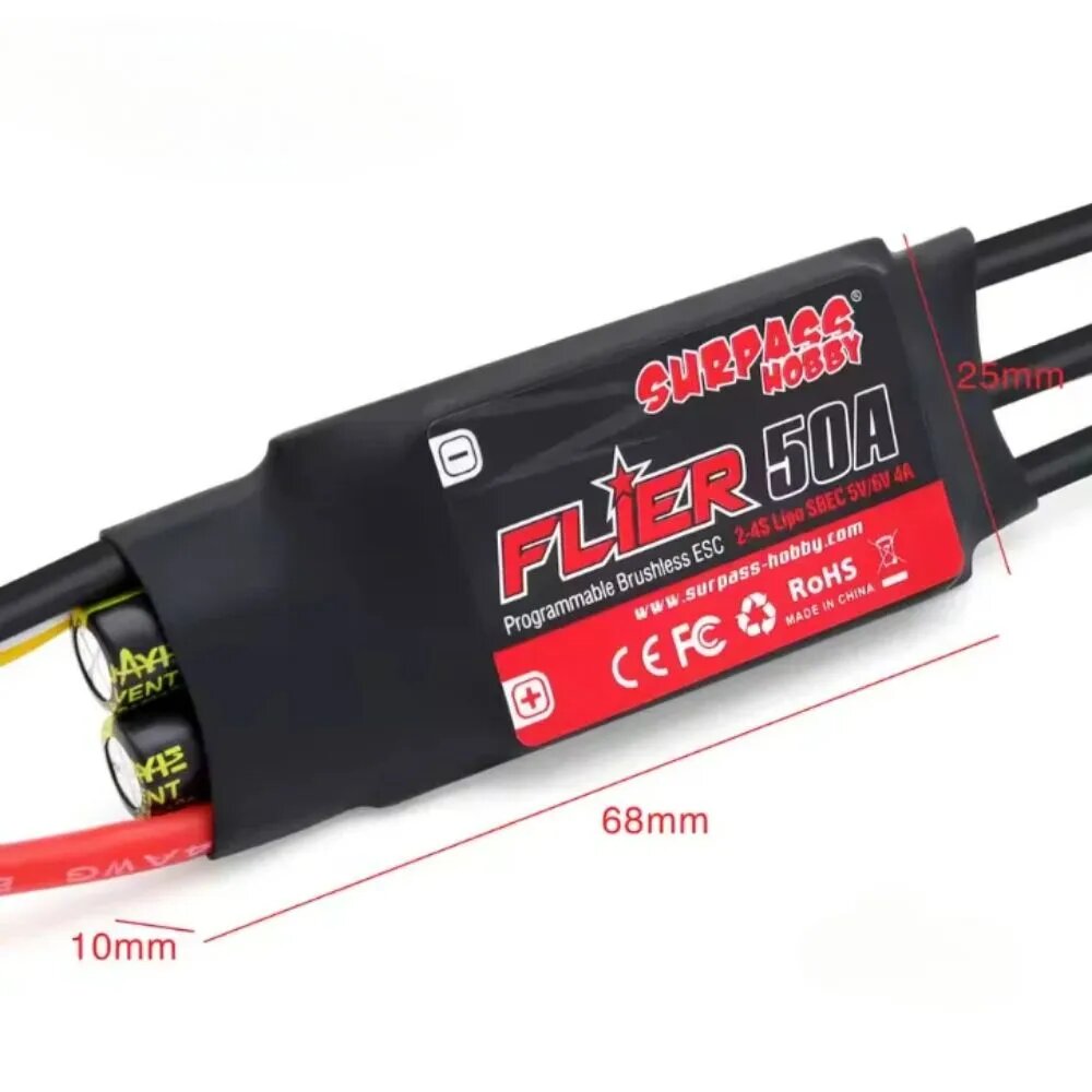 SURPASS HOBBY Flier V2 50A бесщеточный 32-битный регулятор скорости ESC с BEC 2-6S