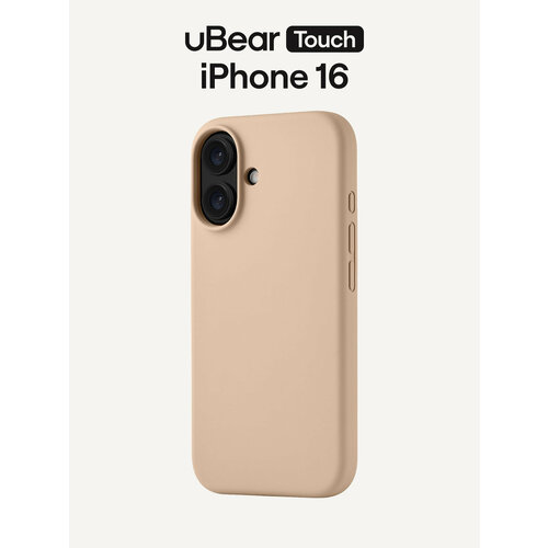 фото Чехол для iphone 16 ubear touch mag case софт-тач, magsafe совместимый, латте