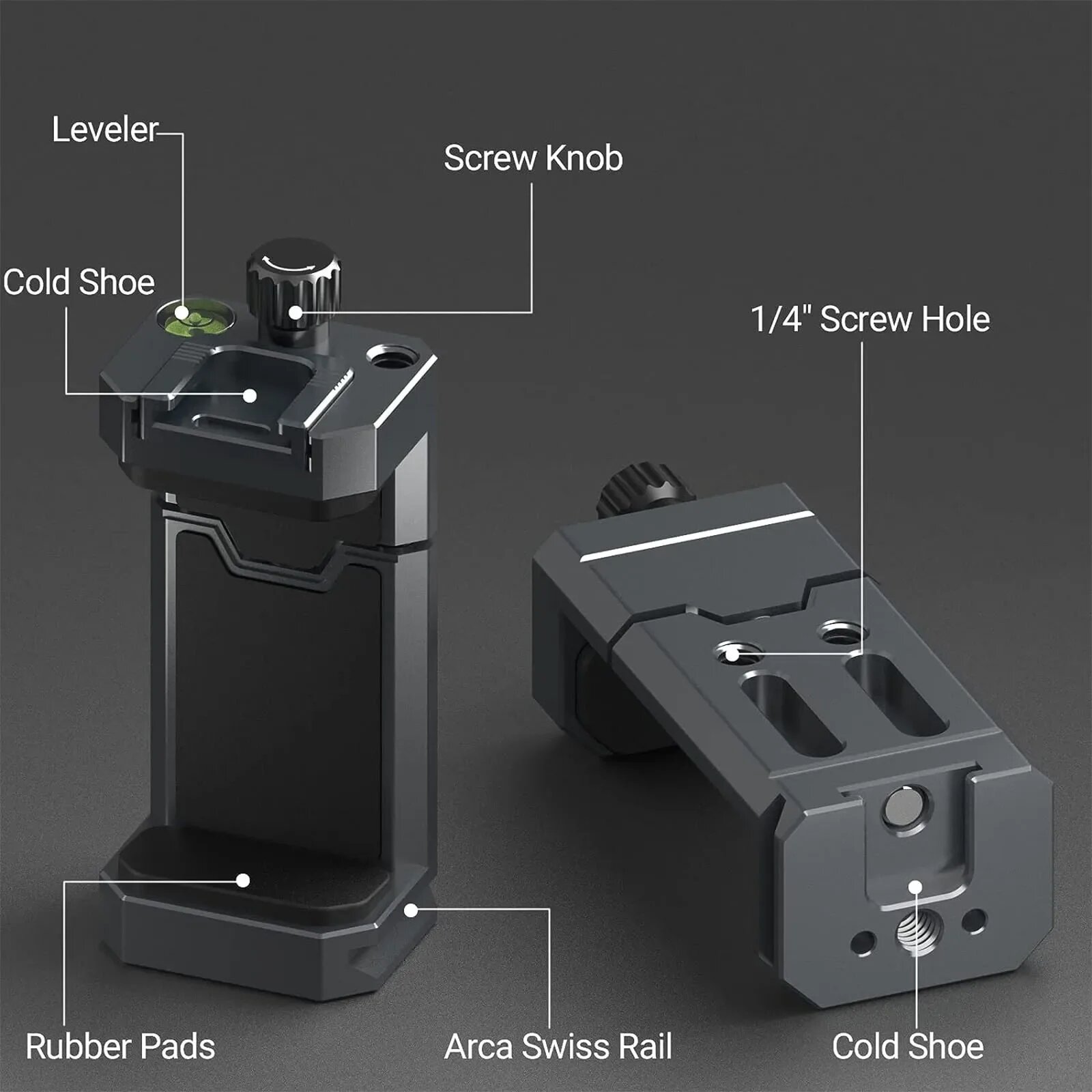 Металлический держатель для камеры с Arca Swiss Rail, Cold Shoe