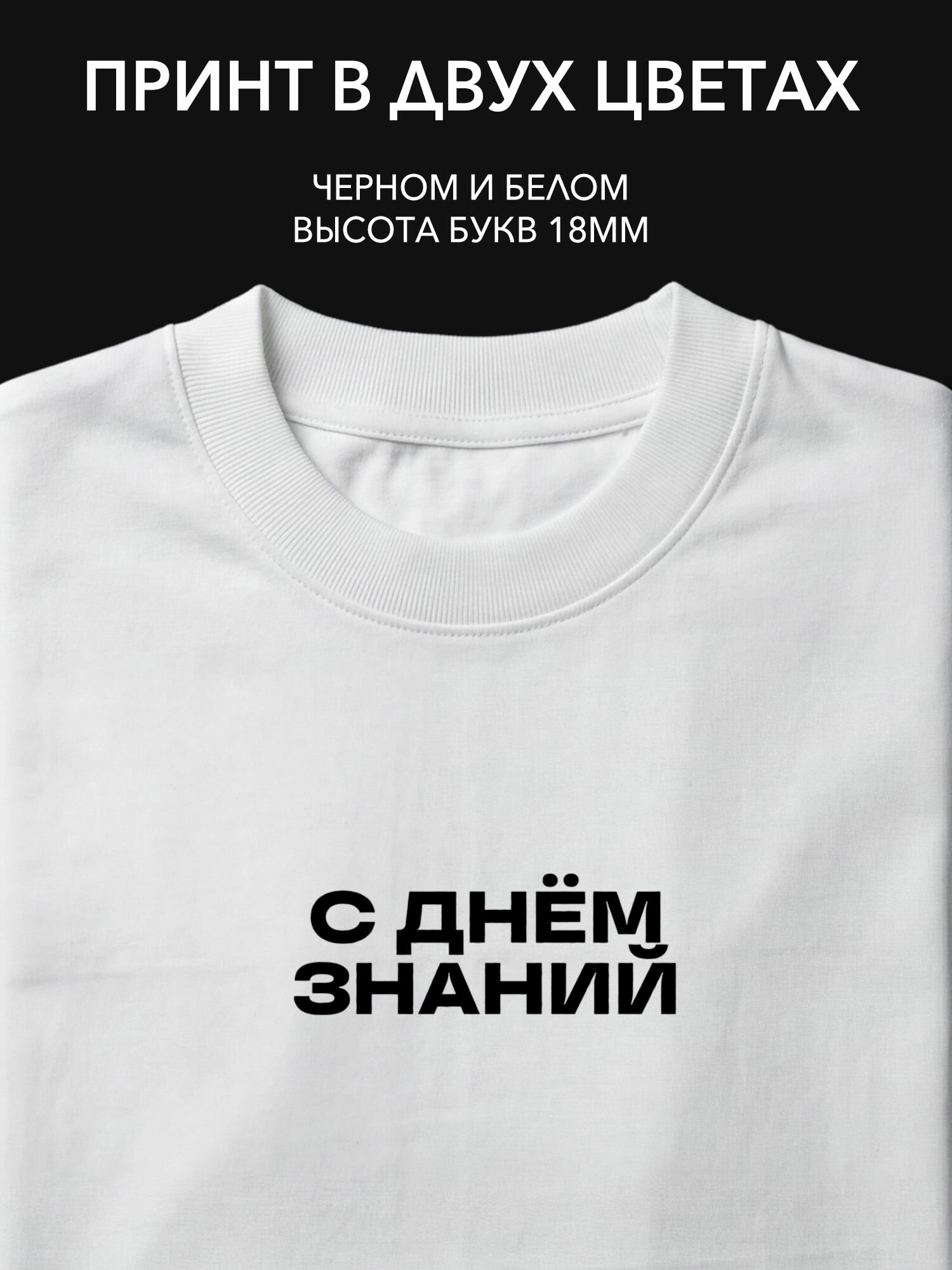 Термопринт "С днём знаний" для одежды - стильный текстовый принт на футболку, свитшот или худи для школы и университета
