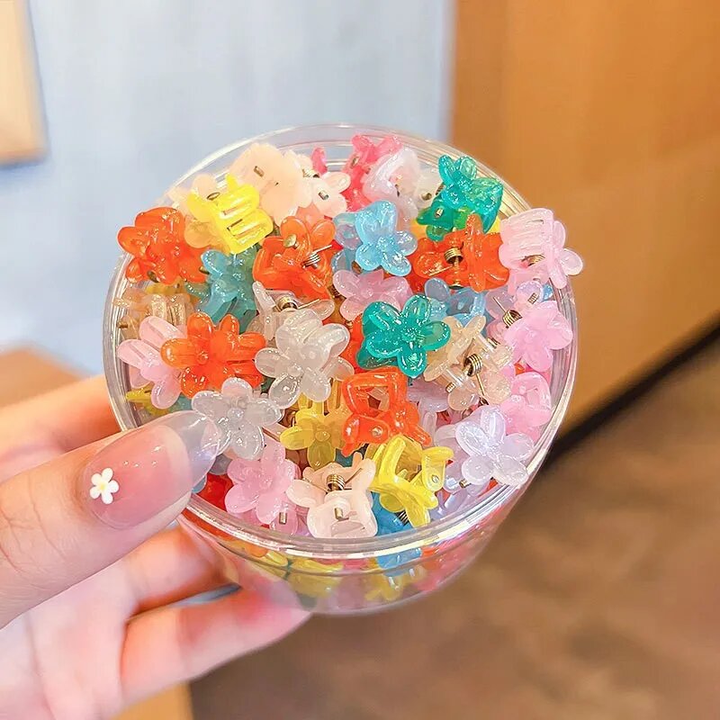 50 шт. Заколки для волос детские с мультяшными персонажами Jelly flowers 50pcs