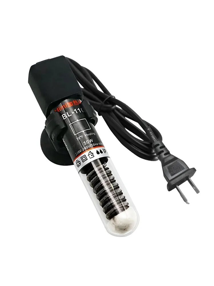 HIBIBUD Малый обогреватель для аквариума с LED дисплеем, перезаряжаемый, для аквариумов 5-10 галлонов, защита от перегрева и сухого хода.