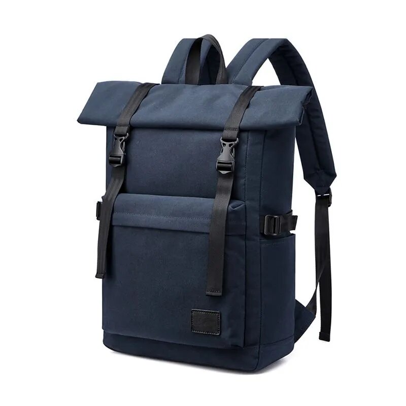 Рюкзак rolltop темно-синий, водоотталкивающий, для ноутбука 16", 20-35 л