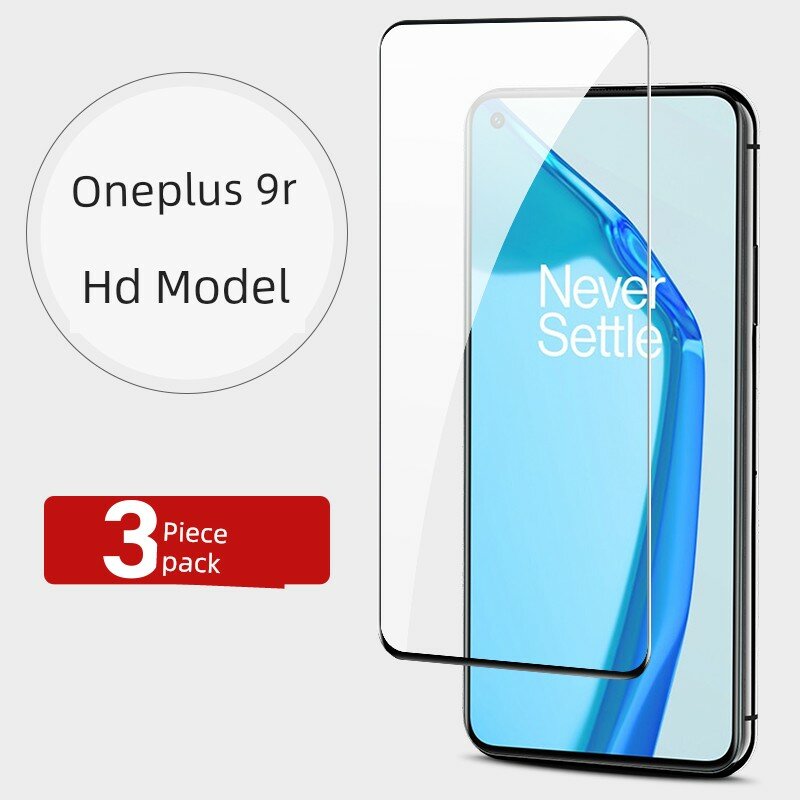 Защитная пленка OnePlus 9R полный экран - Черная, анти-отпечатки, высокая четкость, 3 шт.
