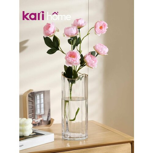фото Ваза для цветов и сухоцветов стеклянная kari home