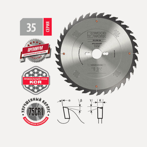 Изображение товара Диск пильный универсальный 315*3.2*30H*36T A20 ATB WOODWORK/вудворк 35.315.36