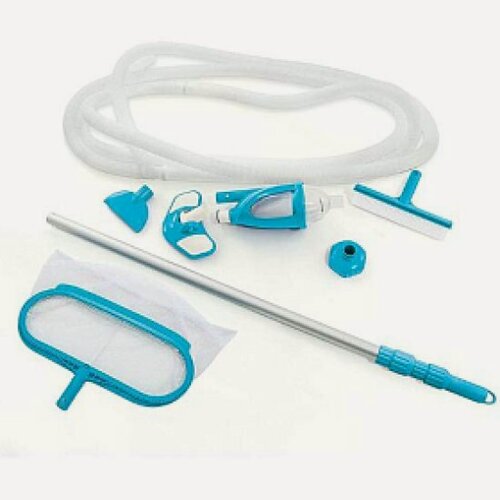 Изображение товара Набор для чистки бассейнов Intex от 549см, ручка 279см, сачок, пылесос, щетка, шланг, 28003