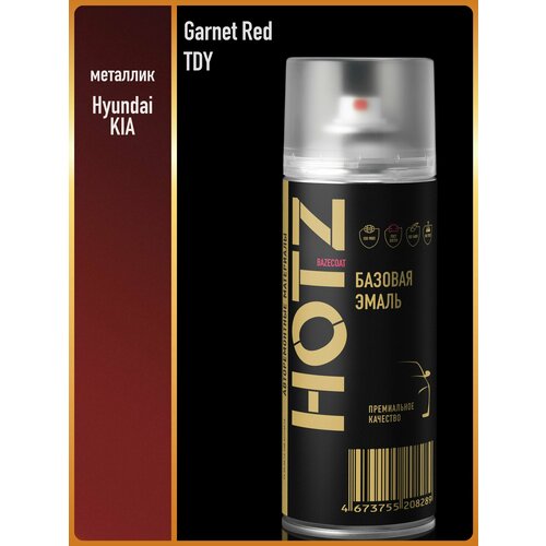 фото Аэрозольная краска "hyundai/kia garnet red tdy" hotz, 1k базовая автомобильная ремонтная эмаль, металлик, 520 ml