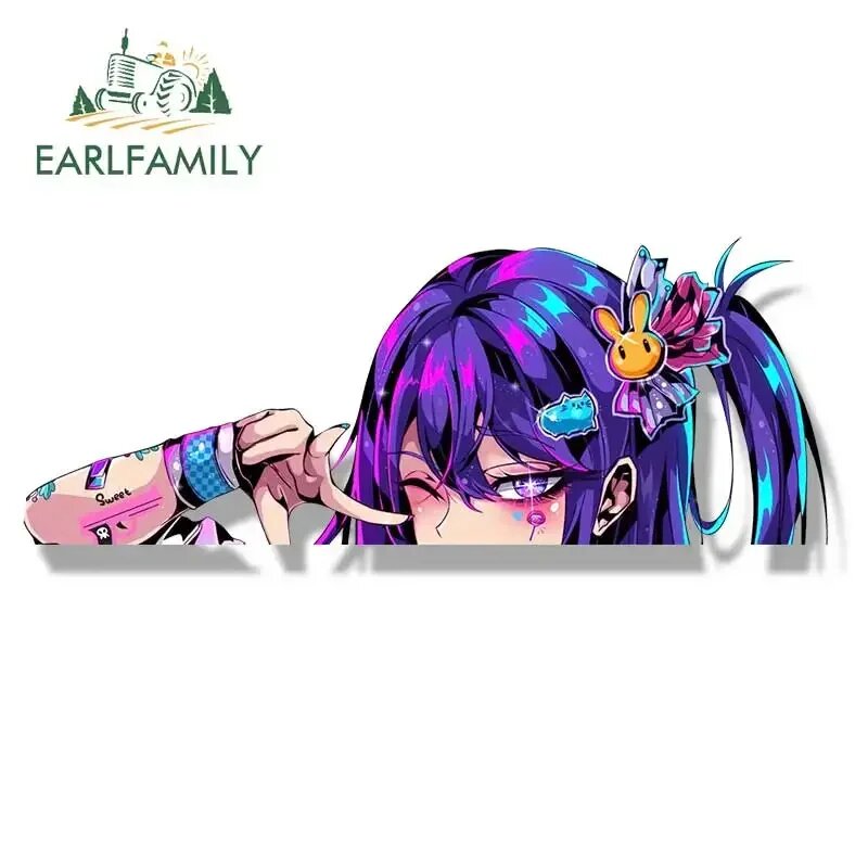 Наклейка на автомобиль EARLFAMILY JK Uniform Ai Hoshino Fanart: Аниме-скетч, Вайфу, JDM, Мультяшная Девушка, Граффити, Стикеры для оклейки авто