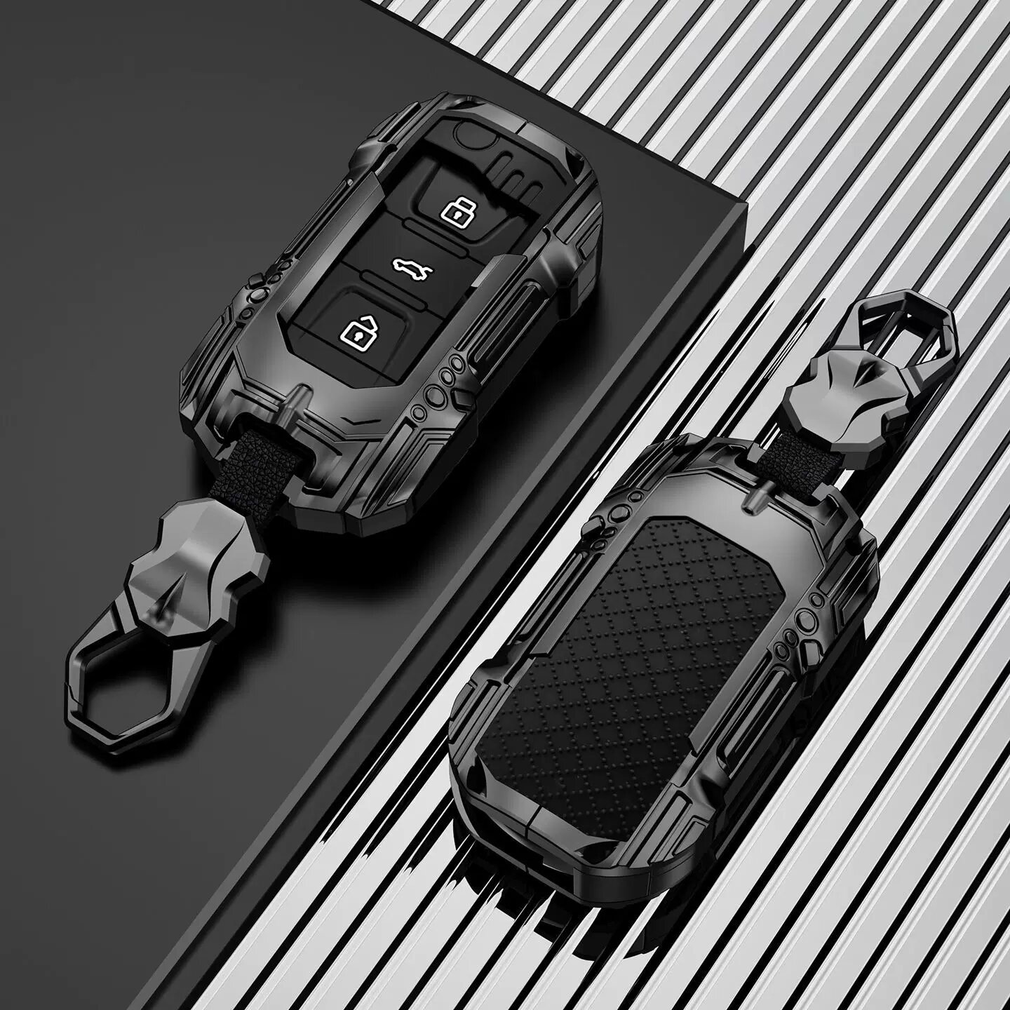 Автомобильный чехол для ключа Wuling D-стиль Темно-фантомный черный с стразами застежка для моделей MINI EV 2024