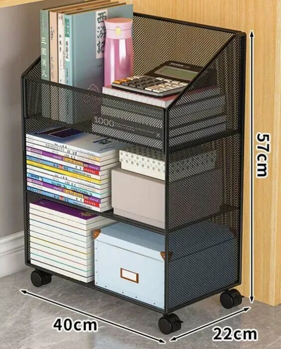 Полка напольно-угловая, для книг и аксессуаров, черная, 40x22x57 см