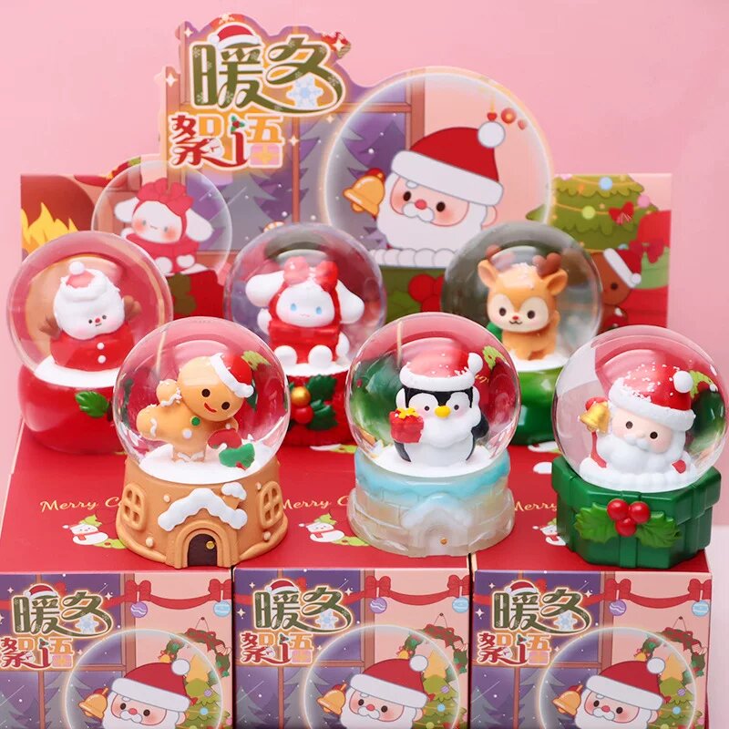 6 шт A6509 Warm Winter Whispers Кристальный шар Blind Box набор, зимняя тема музыкальная коробка, подарок