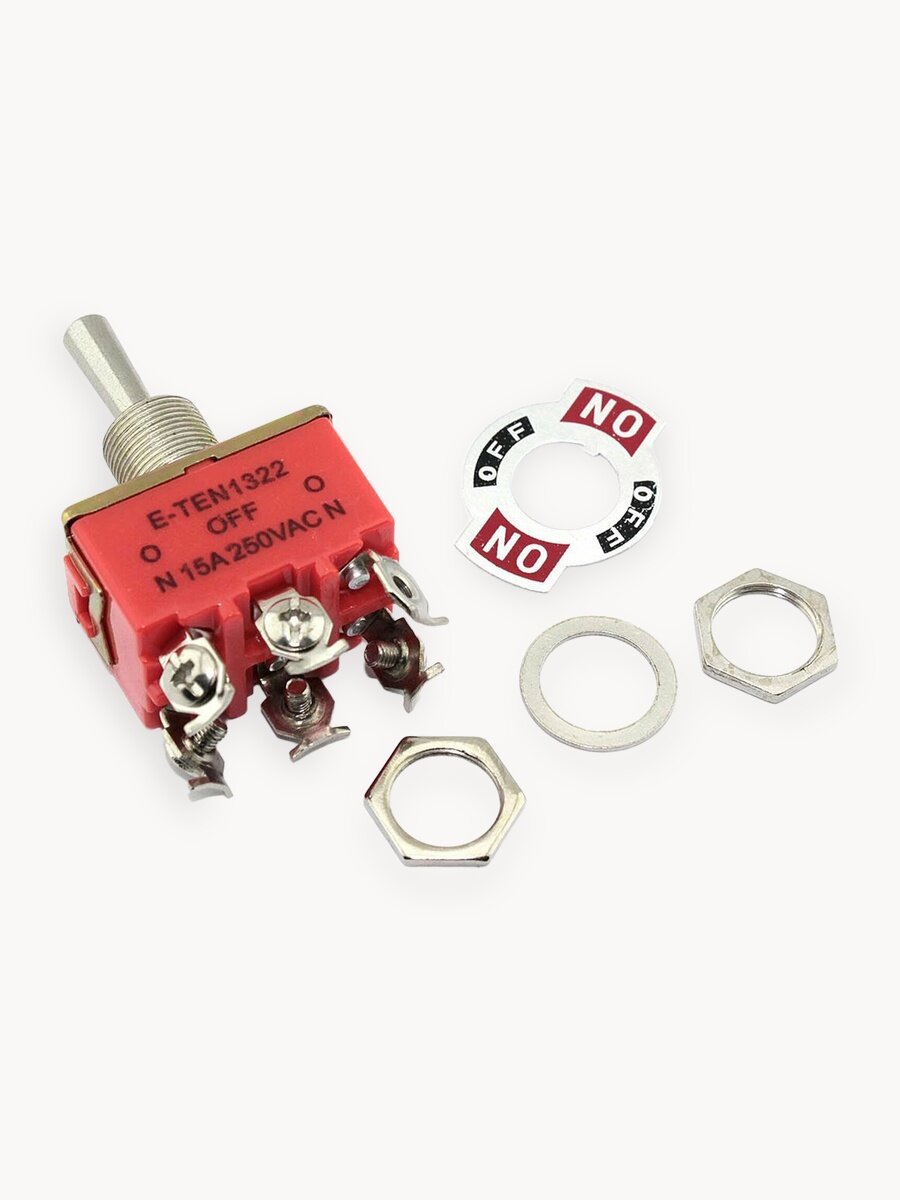 Тумблер E-TEN1322, 250В, 15А, 6 контактов, клеммы под винт, ON-OFF-ON