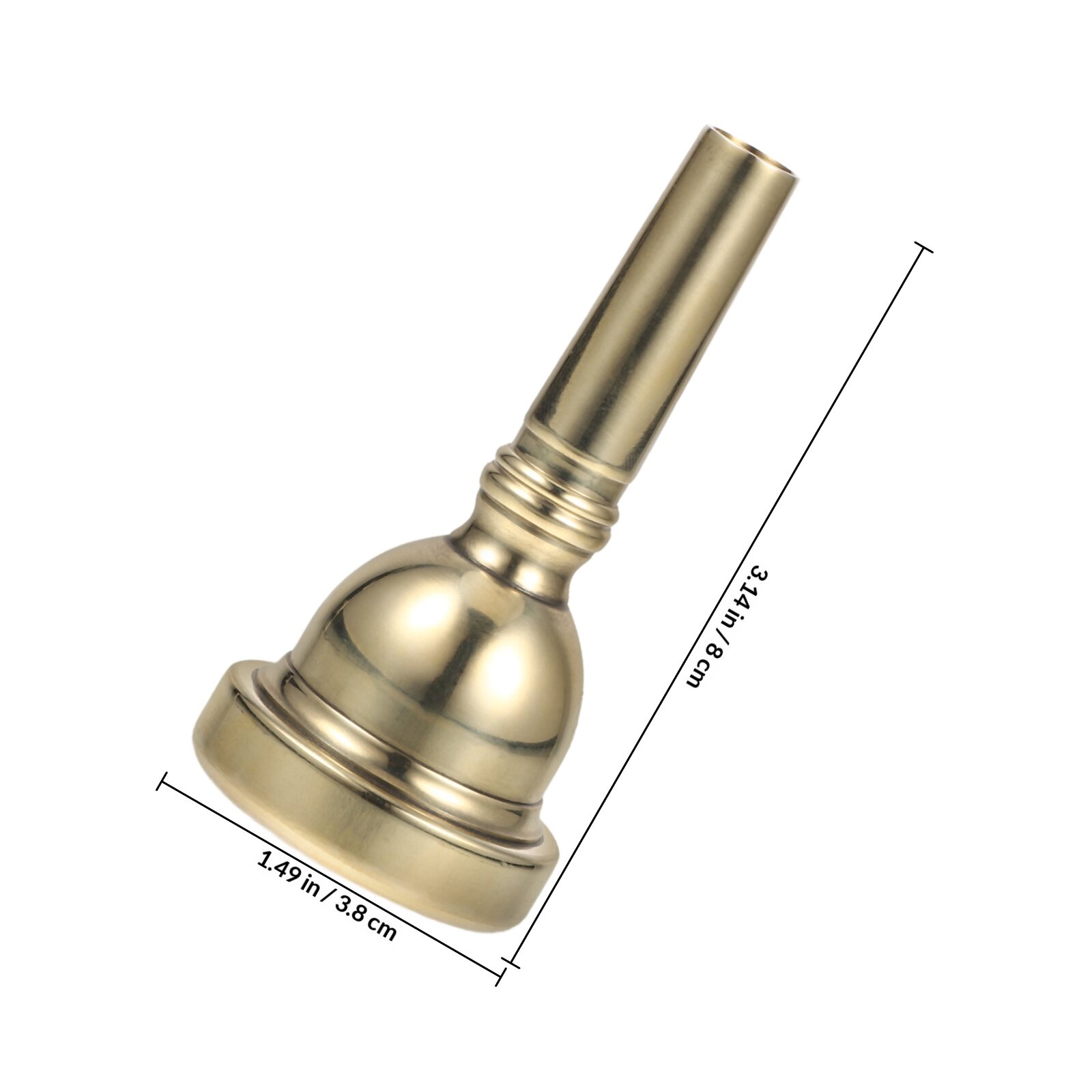 Trombone Mouthpiece Из Золотистого Цинкового Сплава Для Ветровых Инструментов 8.00X3.80X3.80Cm