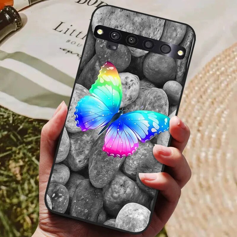 Чехол TCL 10 Pro, цвет 50, с бабочкой