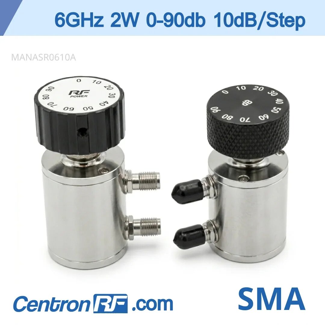 RF POWER Ротационный аттенюатор MANASR0610A 6 ГГц 2 Вт 0-90 дБ SMA 10 дБ/шаг