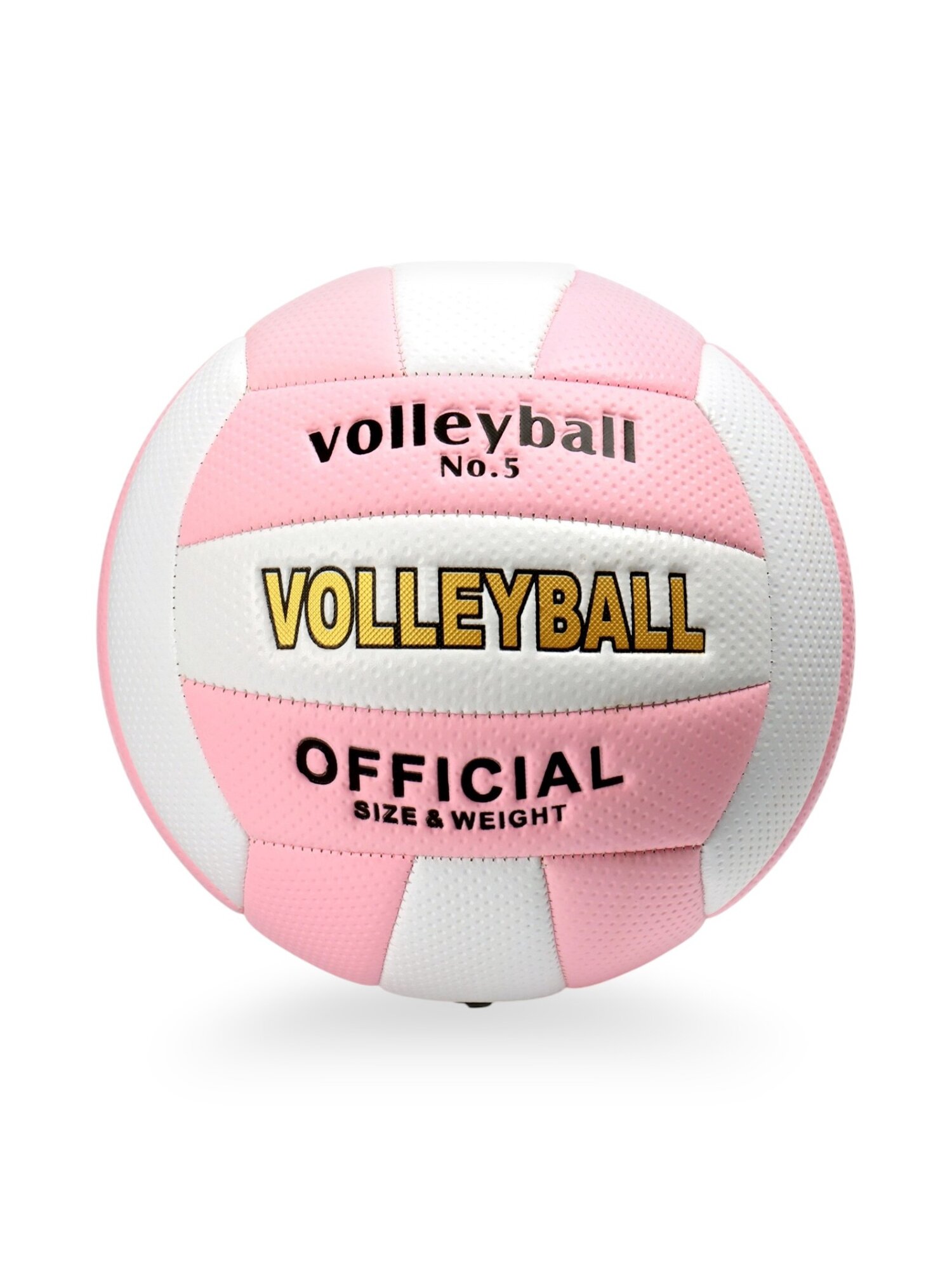Волейбольный мяч, р. 5, 18 панелей, PVC, розовый