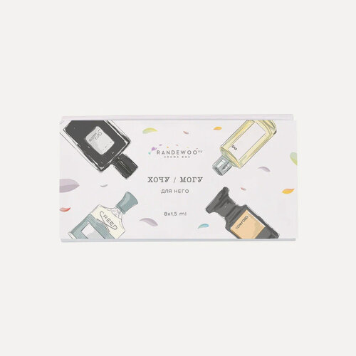 Изображение товара Набор Aroma Box "Хочу/могу для него", мужская парфюмерная вода, 8 мини-флаконов по 1,5мл