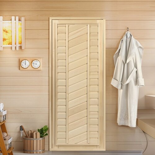 Изображение товара Дверь для бани и сауны, размер коробки 170х70 см, универсальная, липа 10680514