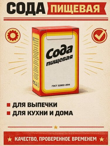 Изображение товара Сода пищевая, универсальный помощник на кухне и в быту, 500 г