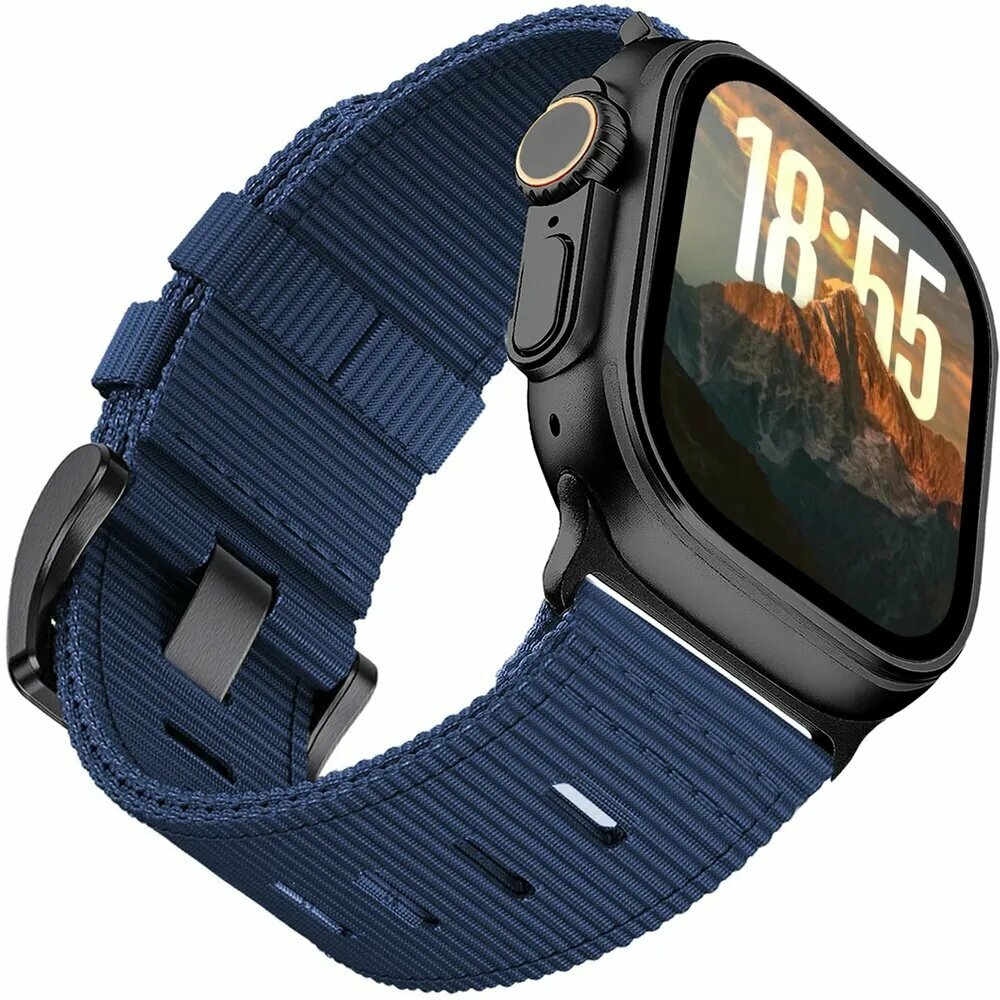 Нейлоновый ремешок для Apple Watch Ultra 3 2 1 49мм 46мм 45мм 44мм, регулируемые дышащие ремешки iWatch для Apple Watch для мужчин 11 10 9 8 7 6 SE 5 4 3 2 1