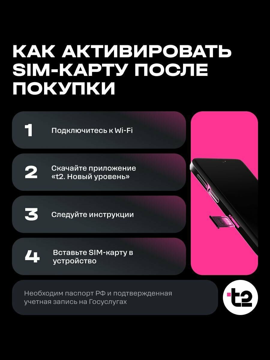 Сим-карта t2 "Мой разговор", Санкт-Петербург и Лен. область. Баланс 300 руб. — фото 11