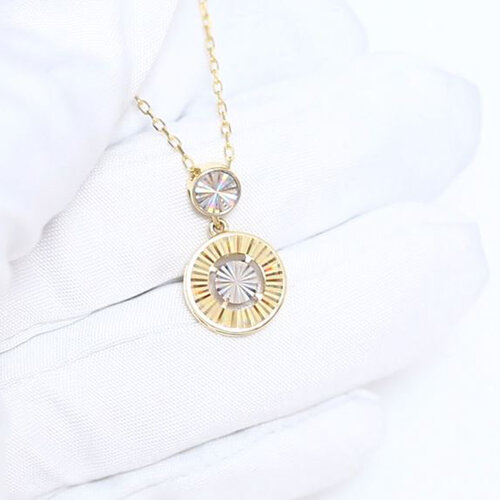 фото Колье diamant online, желтое золото, 585 проба, длина 40 см., прозрачный