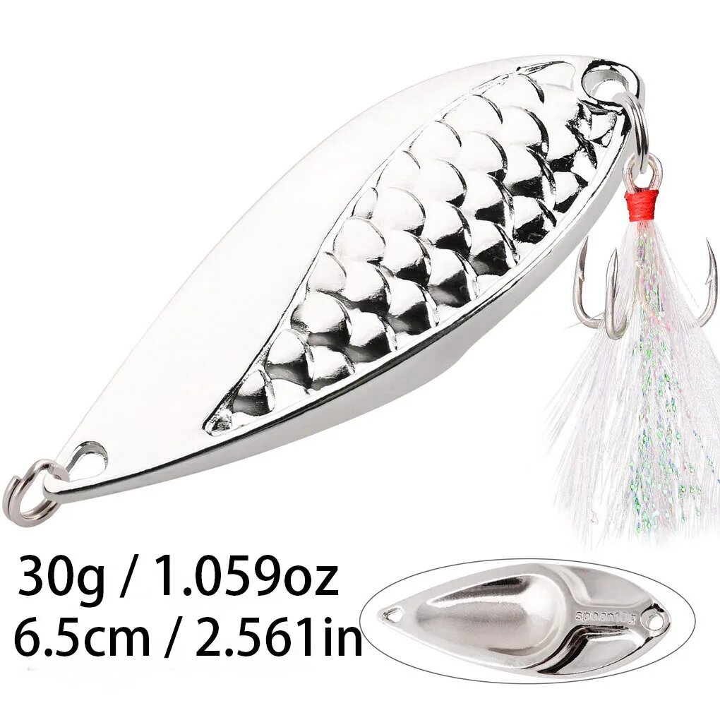 Металлическая блесна Pesca для ловли форели 2,5-50 г 30g-Silvery