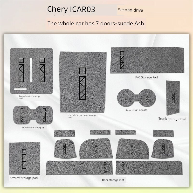 Полный комплект автомобильного салона ICAR 03 2024 (2WD) - Светло-серый (фальшивый мех), 17 деталей