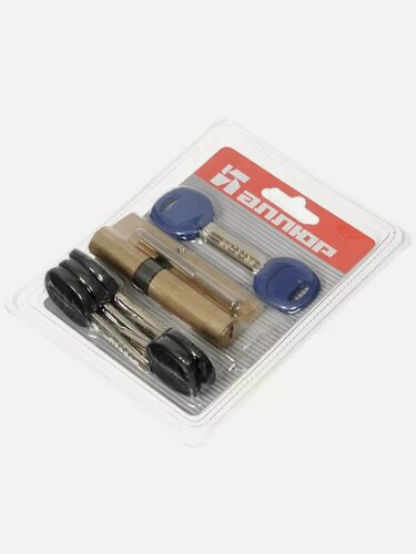 Изображение товара Личинка замка двери Аллюр DL-01 BP 85 мм, латунь, золотой цвет, 5 ключей в комплекте, артикул 7 835, надежная фурнитура