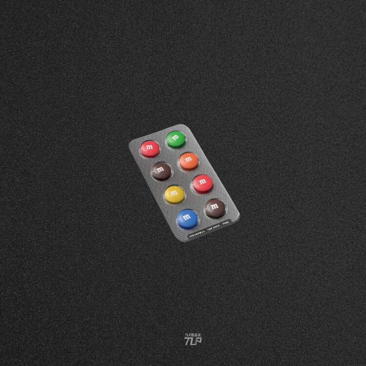 Наклейка для корпуса планшета - Набор шоколадных и радужных цветов для iPad, Android планшетов и мобильных устройств
