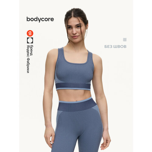 фото Топ спортивный bodycore бесшовный, размер s, темно-синий