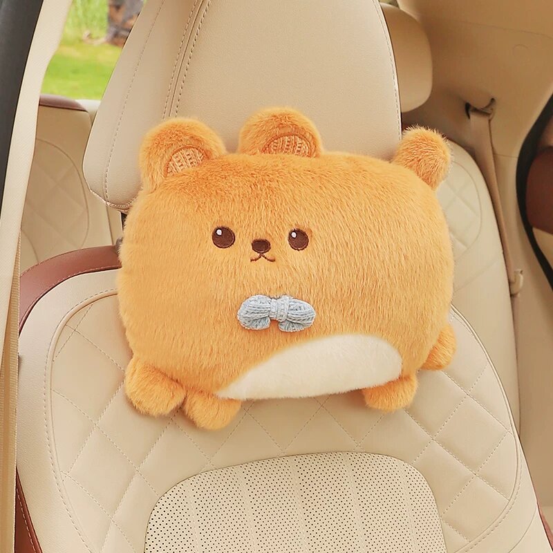 Подголовник для автомобильного сиденья Happy Bear, мягкий и удобный зимний поддержка