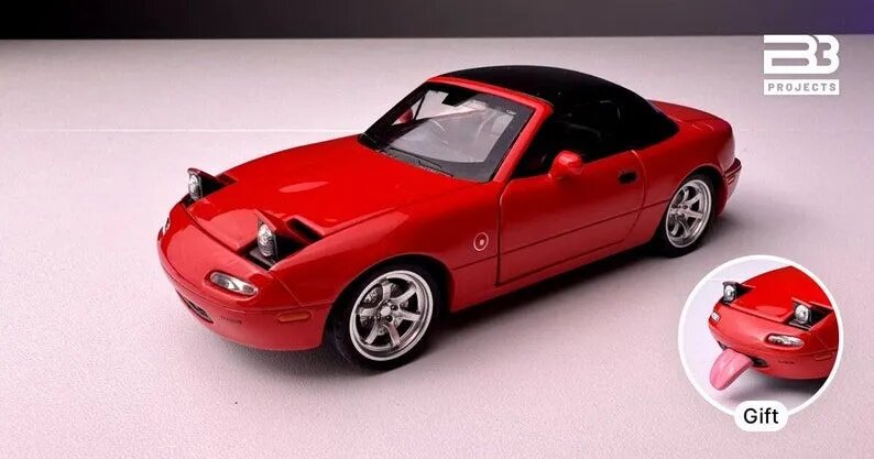 1/32 Mazda MX-5 Миниатюрная модель автомобиля Diecast MX5 RoadSter, игрушка модель автомобиля с звуком и светом, открывающиеся двери, коллекционный подарок для детей мальчиков