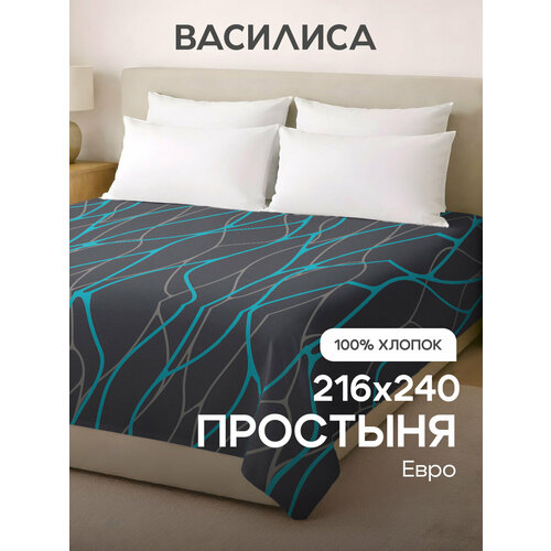 фото Простыня василиса евро 216х240 см, бязь, хлопок 100%, вавилон