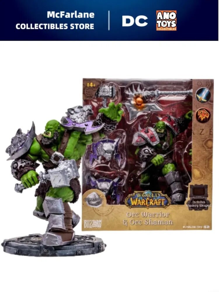 Игрушечные фигурки-украшения. McFarlane Toys World Of Warcraft 6In-Orc: Shaman / Warrior