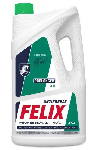 Антифриз FELIX Prolonger 3 kg готовый зелёный -40 G11