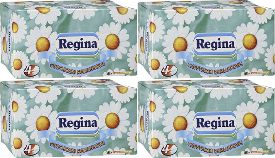 Салфетки бумажные Regina Ромашка ароматизированные 4 слоя, комплект: 4 упаковки по 96 шт