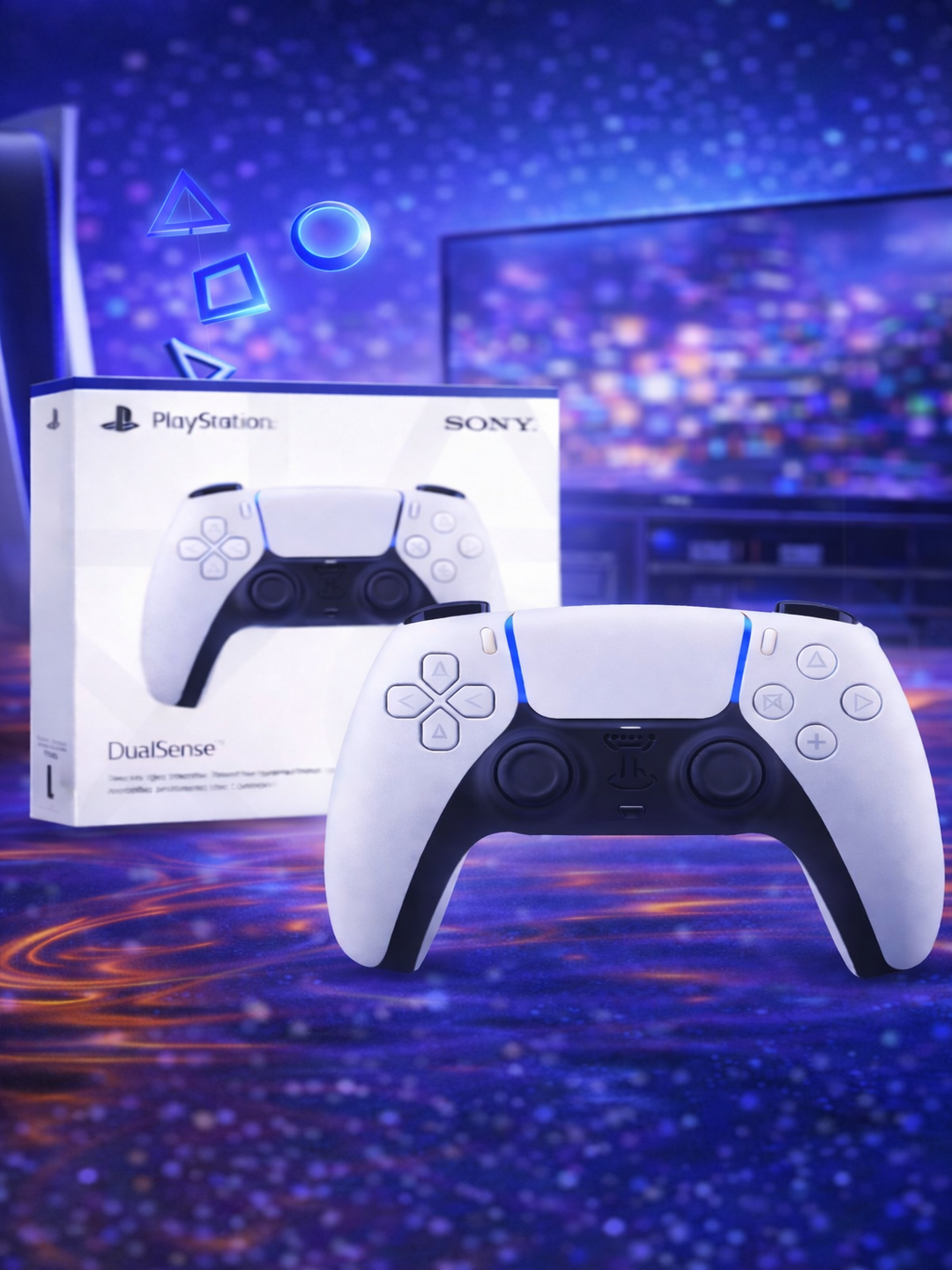 Геймпад Sony "DualSense", для Playstation 5, беспроводной, вибро отдача, акселерометр