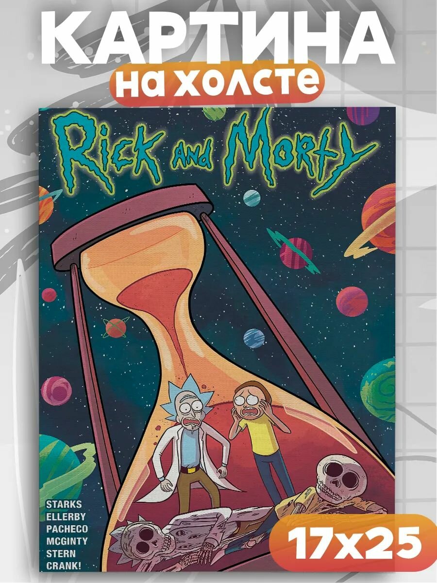 Картина на стену Рик и Морти, на подрамнике, 1шт, 25х17 размер.